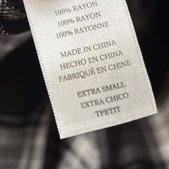 Rails Black & White Plaid Flannel Fall Autumn Button Down Shirt Dress Size XS - Picture 12 of 14